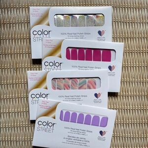 Bundle of 4 Color Street Nail Polish Strip Sets